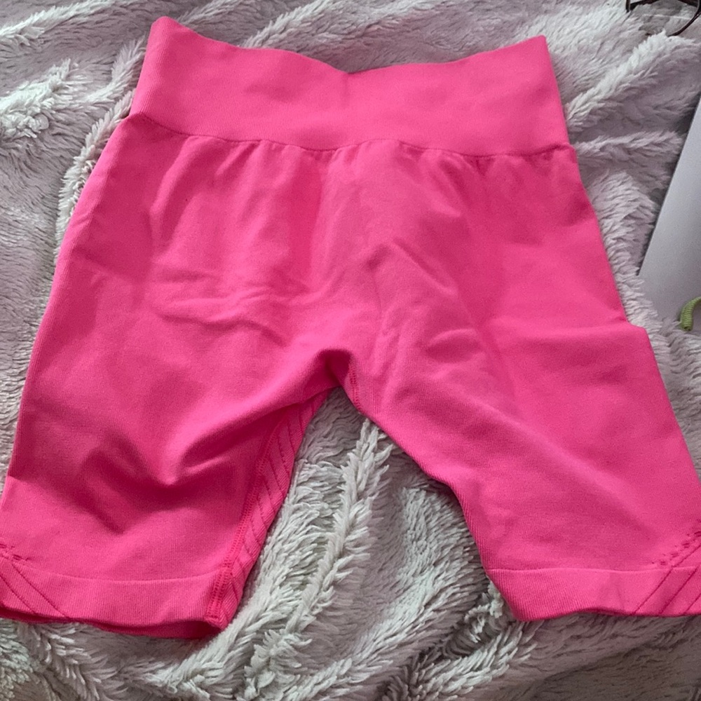 pink biker shorts
